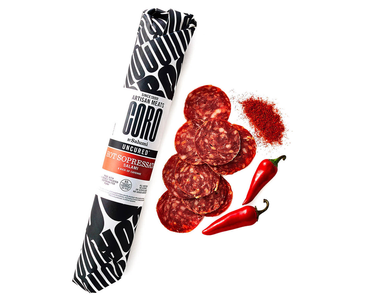 Hot Sopressata Salami 2lb Deli Stick Coro Foods
