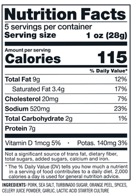 Orange Cardamom (Agrumi) Salami 5oz Piccolo – Coro Foods